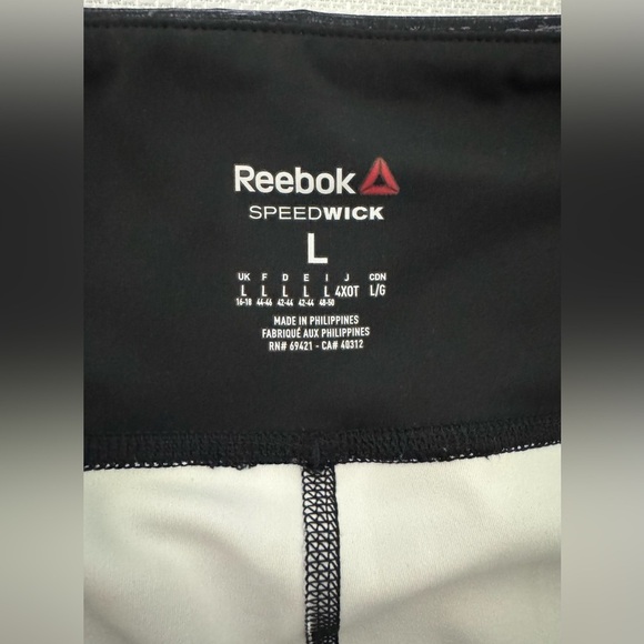 Reebok Speedwick Lux Bold Baroque Print Leggings •Large •Cassette Tape Music - Picture 9 of 15